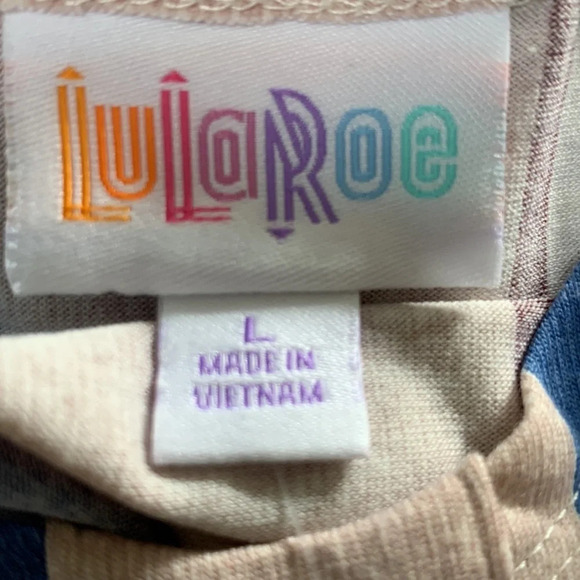 𝅺LulaRoe Striped Multicolored Romper Size Large - Picture 4 of 4